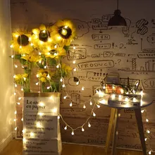 

FS-LED Warm White Ball String Lights Fairy Lights Battery Powered & AC220V ball String Lights Wedding Party Bedroom Indoor Deco