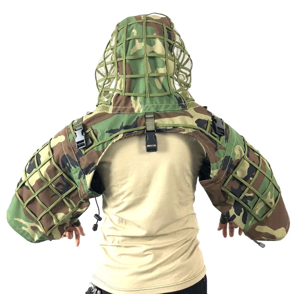 TTGTACTICAL Снайпер Ghillie костюм основа, RIPSTOP камуфляж снайпер Tog Ghillie Hood Лесной/CP/ACU/океан/Цифровой Лесной