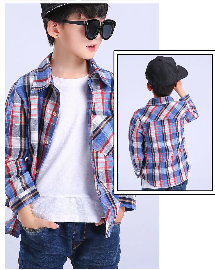 fashion child baby big boy shirt long sleeve spring 2018 plaid tops children school clothing cotton kids school shirts for boys blouses clothes 5 6 7 8 9 10 11 12 13 14 15 years little big teenage boys baby shirt teenage tops clothing (8)