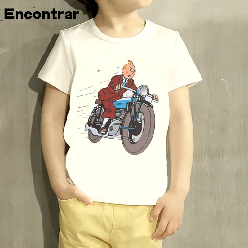

Tintin Cartoon Design Boys/Girl T Shirt Kids Funny Short Sleeve Tops Children T-Shirt,HKP2037
