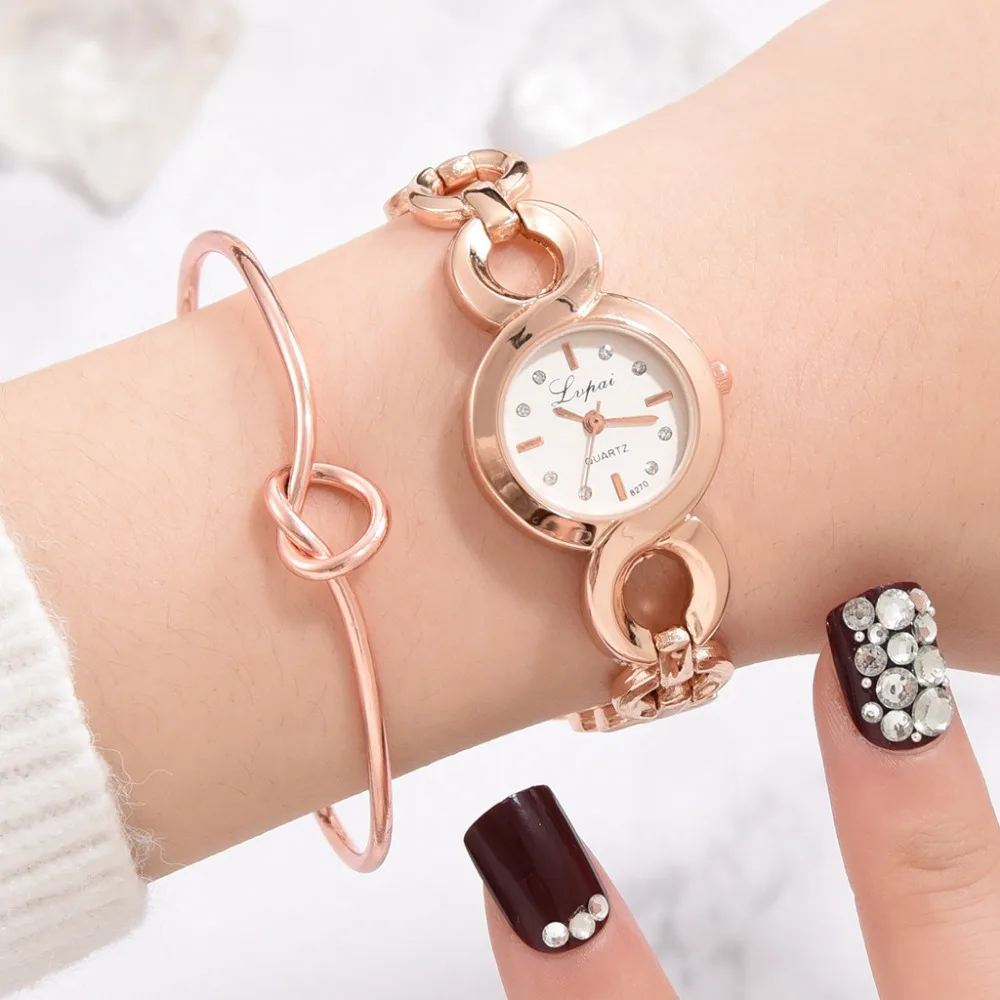 Ladies Quartz Wristwatches Montre Femme Buckle Link Strap Simple Point Drill Dial Bracelet Watch Ladies Luxury Watches Women N55