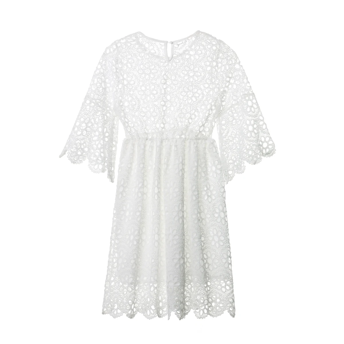 

Family Mother Daughter Matching Parent-child Floral Lace Dress Clothes Outfit sweet solid white wild stylish lovely