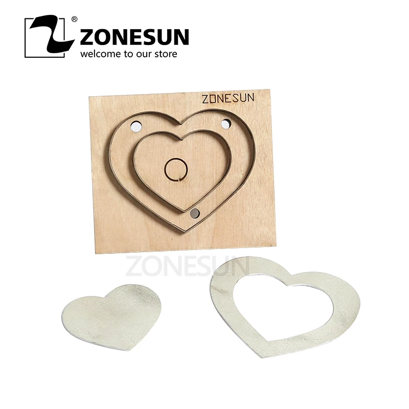 

ZONESUN Heart-shape Cutting Die Bag Accessory Decoration Punching Tool Key Fob Die Cutting Machine DIY Punching Cutter Gift