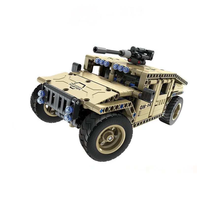 502pcs Diy Building Blocks Technic Military Remote Control RC Armed Hummer Car Compatible with L Br