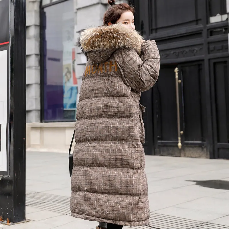 Casual 371 Hiver À Épaissir Bas Veste De Capuchon brown Col Parkas Lâche Coton Long Femmes Rembourré Le Vers Fourrure Manteaux Pink wUrWfqUpBt
