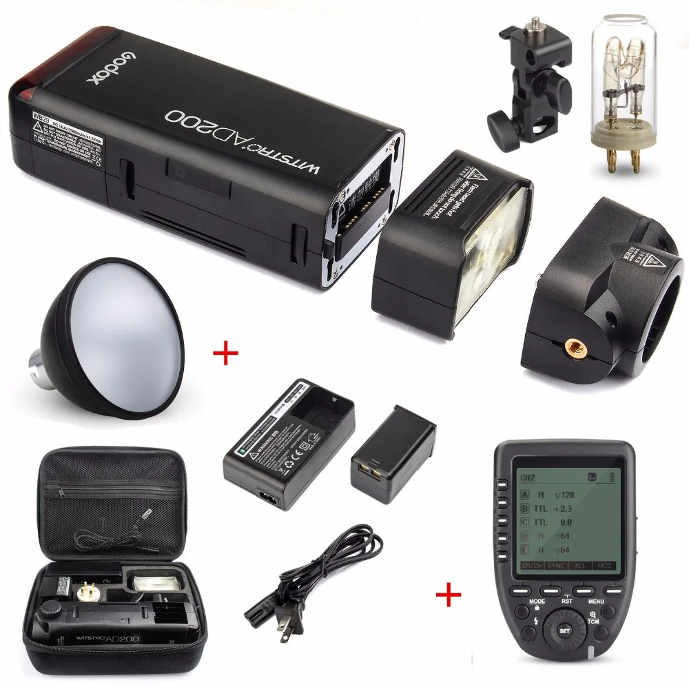 Velocidadelight para Câmera Hss sem Fio Dslr com X1t Godox Flash Strobe 1 – 8000 Nua Lâmpada Velocidadelite Canon Nikon Ad200 200ws 2.4g Ttl