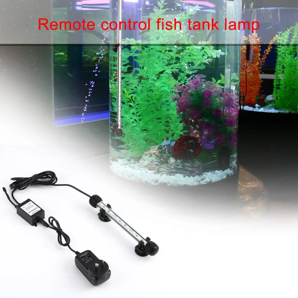 Aquarium Fish Tank Light RGB 12V LED Aquarium Submersible Lamp with Remote Controller LED Bar