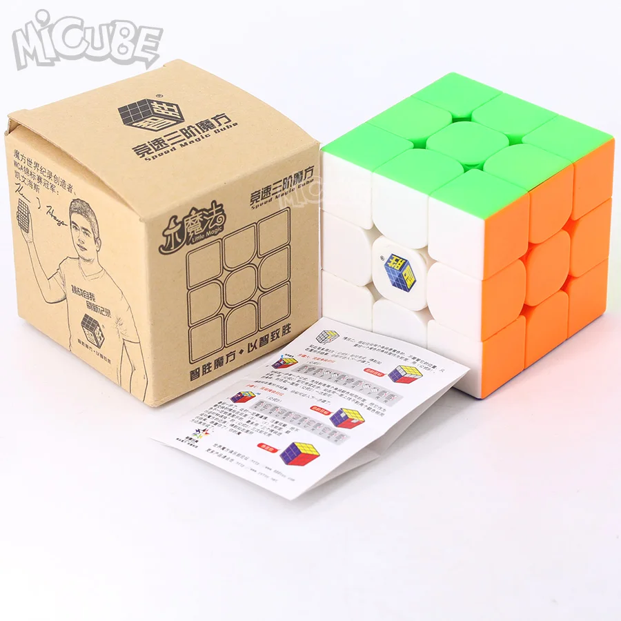 Yuxin Little Magic 3x3x3 магические кубики 3x3 скоростной кубик черный/Stickerless Puzzle Cubo Magico 3*3 игрушки для детей 3x3 Zhisheng