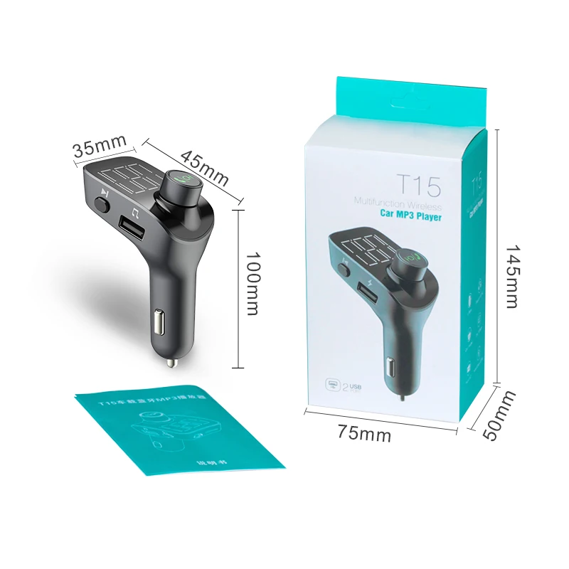 CDEN Bluetooth 5.0 AUX Receiver Car MP3 Player FM Transmitter Dual USB Car Charger USB Flash Drive / TF Card Lossless Music Play