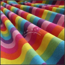 Трикотажная эластичная хлопковая ткань в радужную полоску с рисунком для шитья «сделай сам» Лоскутная работа одежда для родителей и детей одежда для малышей