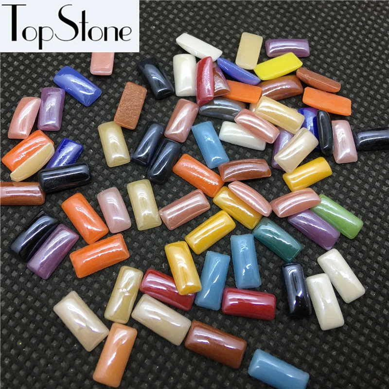 Mix Colors Rectangle Shape Flat back Ceramic Stones Jewelry Making DIY