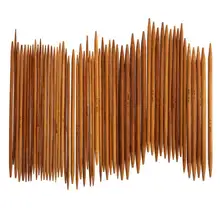 55 шт., 11 размеров, 13 см, Бамбуковые Спицы, крючки для вязания крючком, двойные остроконечные Бамбуковые Спицы для вязания свитера, плетение, ремесло
