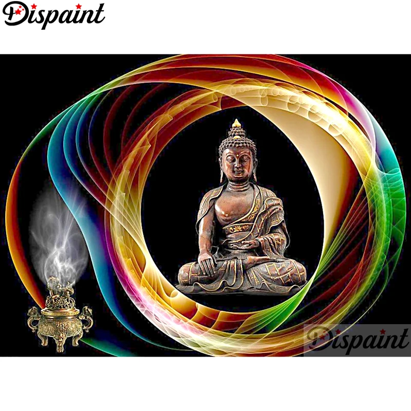

Dispaint Full Square/Round Drill 5D DIY Diamond Painting "Religious Buddha" Embroidery Cross Stitch 5D Home Decor A11439