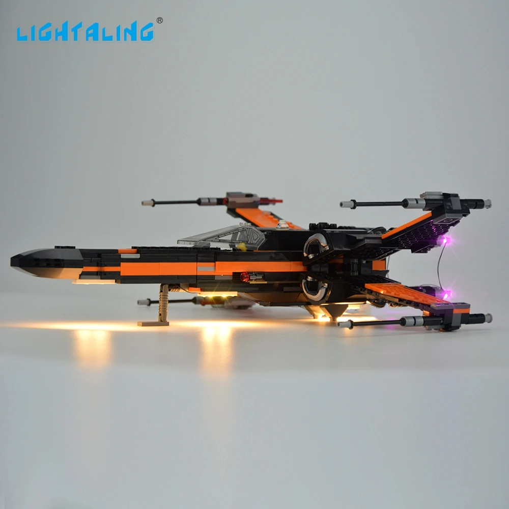 Светильник aling светодиодный светильник набор для известного бренда 75102 Poe's X-Wing Fighter модель комплект блоки игрушка