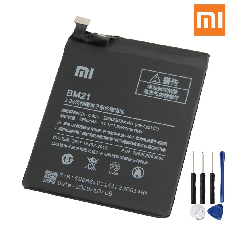 

Xiao Mi Original BM21 Battery For XiaoMi Redmi Note 5.7 Redrice Note BM21 Genuine Replacement Phone Battery 2900mAh + Free Tools