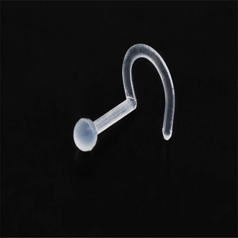 Акриловые прозрачные серьги-кольца для пирсинга носа, невидимые серьги-гвоздики в форме сердца для пирсинга, женские и мужские ювелирные изделия, подарок