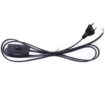 

DHL 50pcs 3M Black White Switch EU Plug Cable Light Modulator Lamp Line Controller For Table Lamp Electricity wire