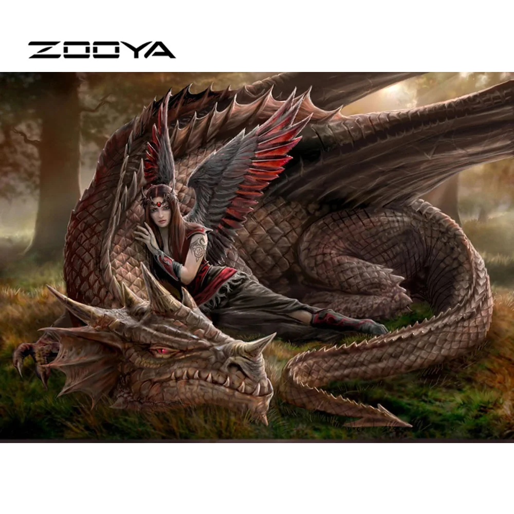 

ZOOYA Daimond Painting Cross Stitch Dinosaur woman Diamond Embroidery Sale Pictures Rhinestones Diamond Mosaic Full Pack RF1858