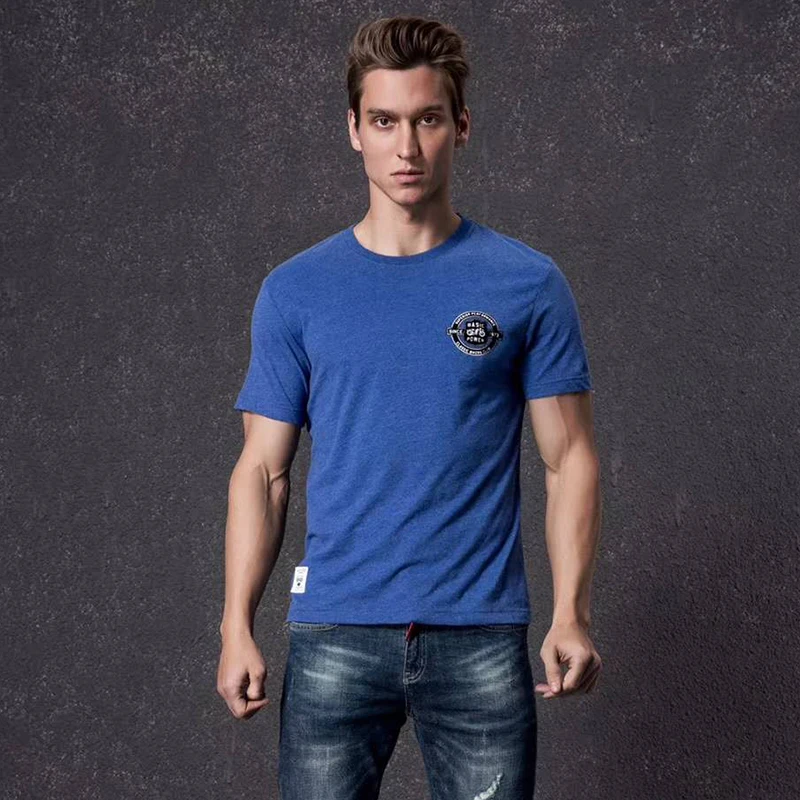 

Vomint 2019 Summer New Mens Combed Cotton T-shirts Short Sleeve Solid Color Graphic Stereoscopic Printing T-shirt for MaleBP1908