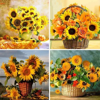 

Huacan 5D DIY Diamond Embroidery Flowers Diamond Painting Full Square Cross Stitch Handwork Mosaic Rhinestones Kits Home Decor