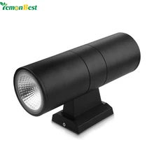 20 Вт УДАРА светодиодный открытый настенный светильник вверх вниз двойного головки цилиндров Водонепроницаемый Алюминий приспособление для наружного освещения стены лампы AC 85-265 В