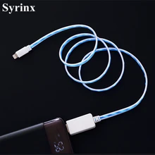 Syrinx кабель для быстрой зарядки для Xiaomi mi 8 Oneplus 6 USB течёт светодиодный usb type C mi cro кабель для Iphone X 8 7 6s samsung s9 s8