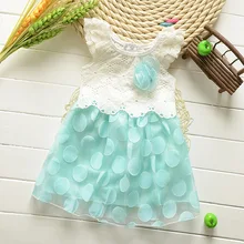 2016 Summer Style New Girls Dress kid Tutu princess dress sleeve Baby Clothing 0-3 years good quality 3 Color 1603