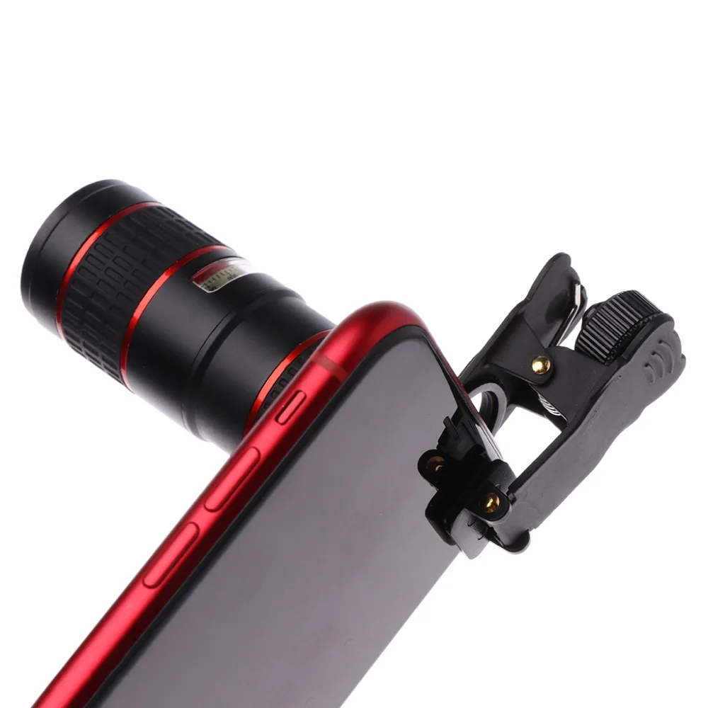 

5 in 1 Phone Zoom Lens 12X HD Telephoto Fisheye Super Wide Angle Monocular Macro Lens Camera Kit for iPhone Huawei Sony Samsung