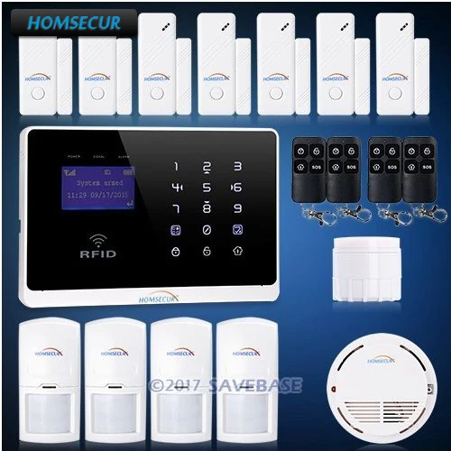 

HOMSECUR Support EN / RU voice - Android/IOS App Wireless GSM Autodial Home Office Burglar Intruder Alarm System