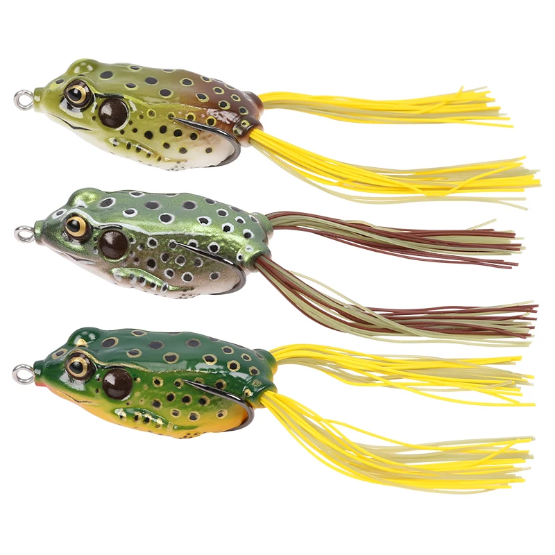 

Trulinoya Soft Frog Lure Soft Bait Fish Emulational Frogs 55mm 14g Double Claw Hook Topwater Fly Fishing Lures Frog