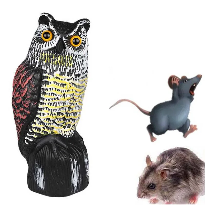 

Owl Anti pest reject repeller trap pest control Large Realistic Owl Decoy Rotating Head Weed Pest Control home decoration