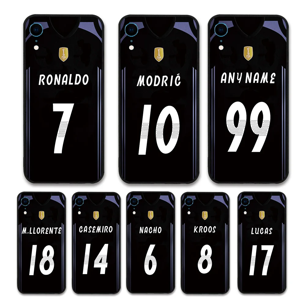 

European Football RONALDO MODRIC KROOS Jersey style Real Madrid Custom Names and Numbers case for iPhone XR Phones cases