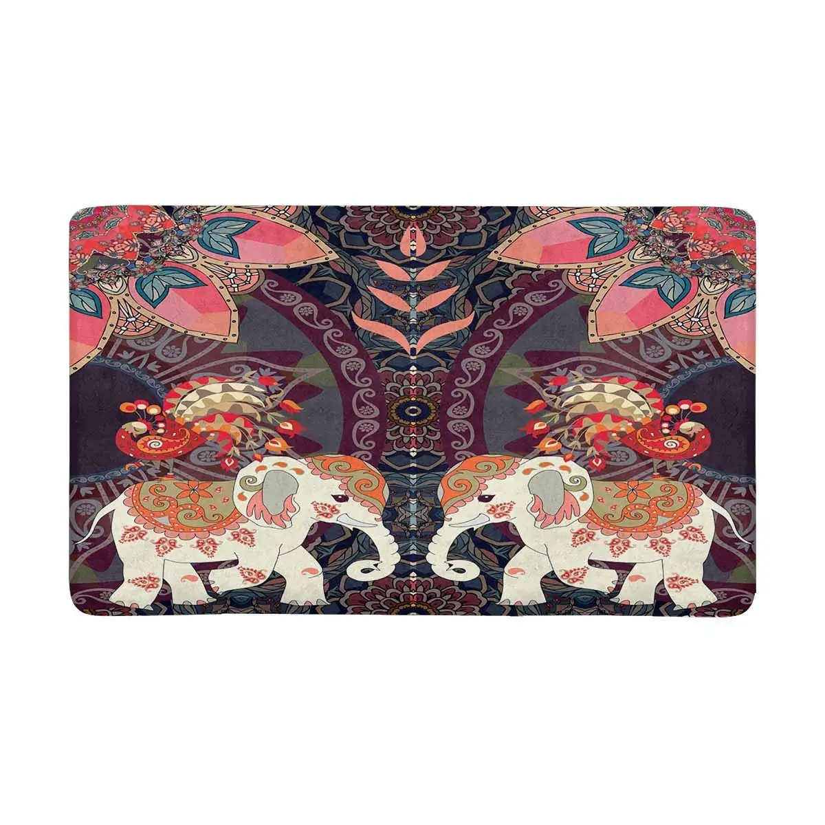 Индийская Мандала стиль Слоны прекрасный павлины крытый половик у двери Нескользящие двери коврики Входные Коврики домашний декор