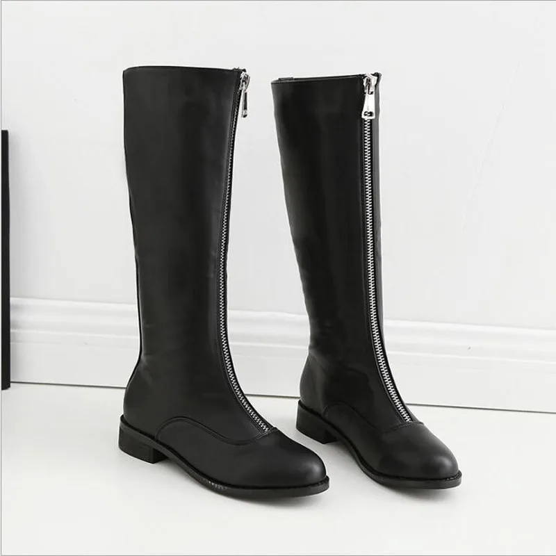 

Women's Winter Shoes Brand Leather Knee High Boots High Quality Women Shoes Women Plush Warmful Winter Boots Plus Big Size