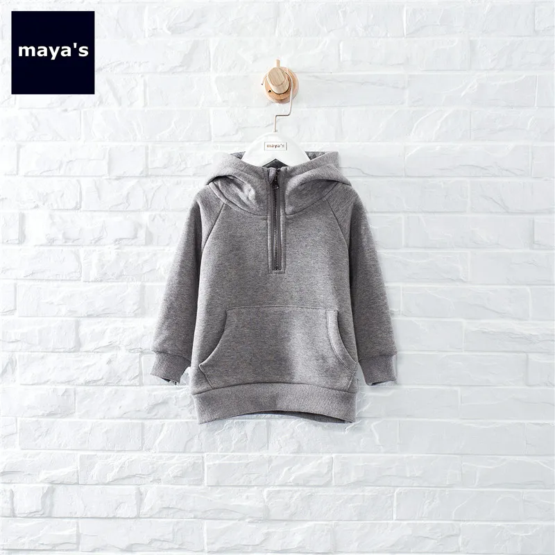 Mayas/хлопковые мягкие теплые осенние свитшоты для девочек серые крутые утепленные