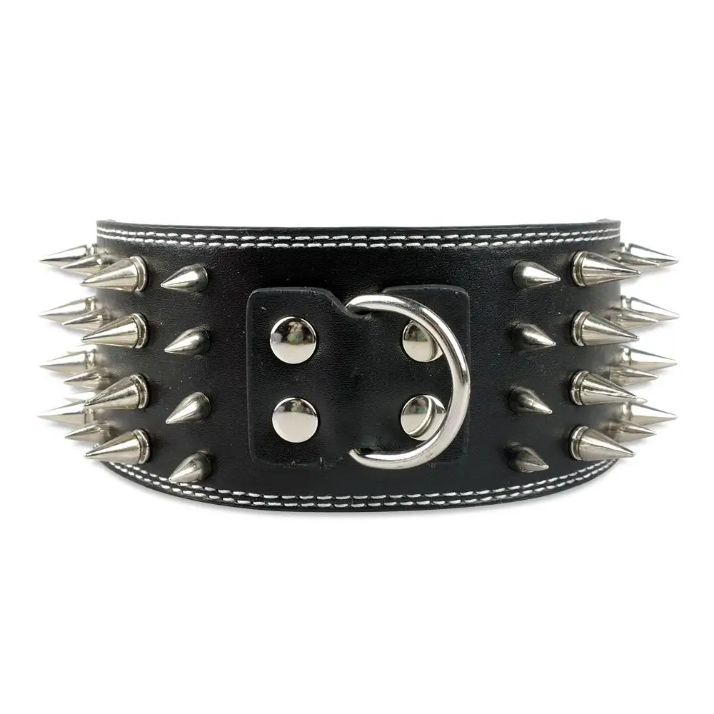 3 inch Wide Spikes Studded Leather Pet Dog Collar for Large Breeds Pitbull Doberman M L XL Sizes dog collar,pet collar