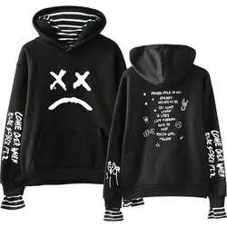 FRDUN TOMMY Lil Peep Print поддельные две штуки толстовки 2019 горячая распродажа Осенние женские толстовки K-pops с капюшоном Harajuku больших размеров 4xl