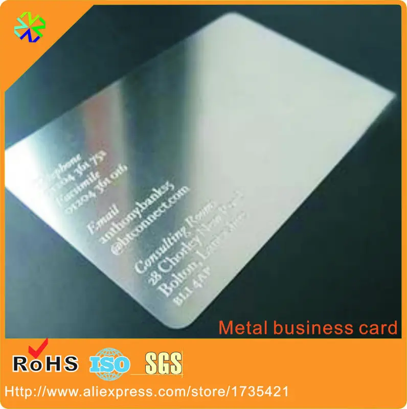 Factory Price!stainless Steel Material 85*54mm Credit Card Size Words