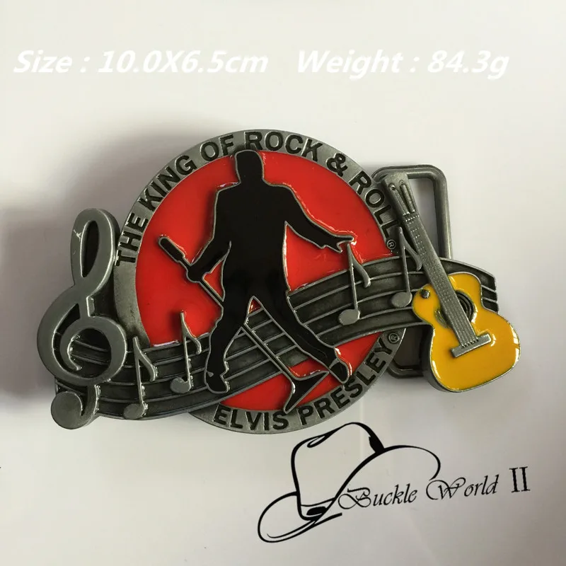 

ELVIS PRESLEY The King Of Rock & Roll Cowboy belt buckles 100*65mm 84.3g Metal for 4cm Wide Belt Western Men Jeans accessories