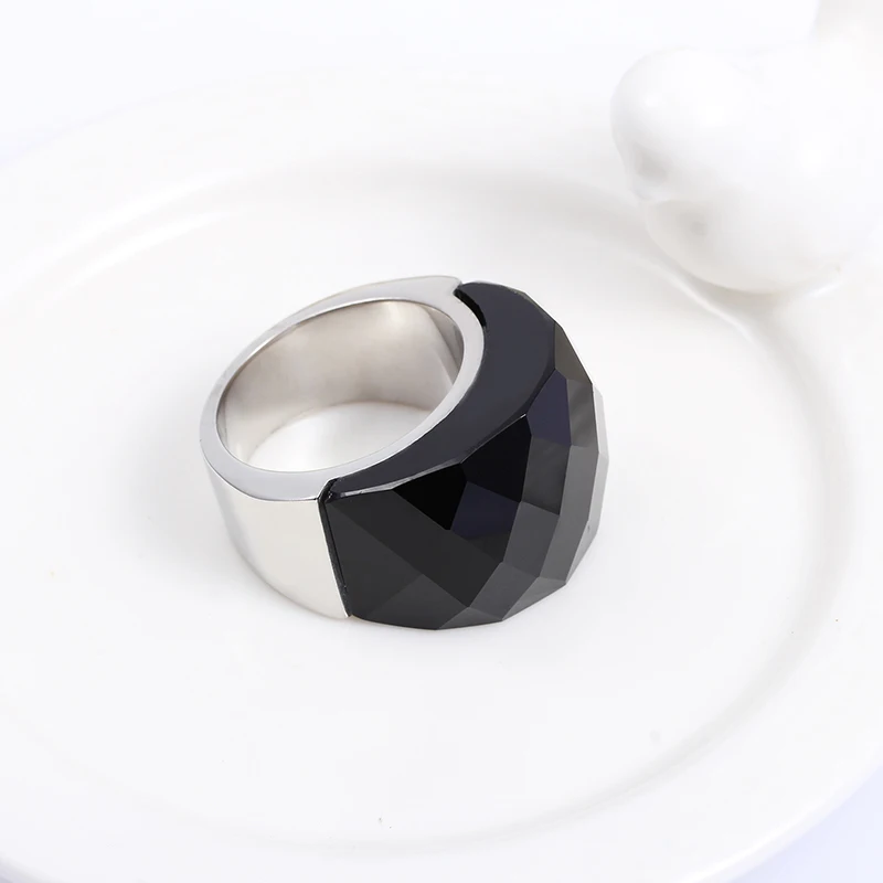 Женское кольцо из нержавеющей стали 316L с австрийскими кристаллами|austrian crystal