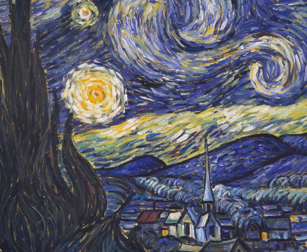 Weltberuhmten Gemalde Die Sternenklare Nacht Van Gogh Handgemachte Olgemalde Moderne Einzigartige Geschenk Fur Freunde Dekoration Kein Rahmen Starry Night Van Gogh Painting Modernunique Gift Aliexpress