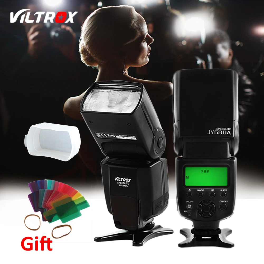 

Viltrox JY-680A Flash Light Speedlite Lamp for Canon Nikon Pentax Olympus Cameras + Free Diffuser and 20 pcs Filter