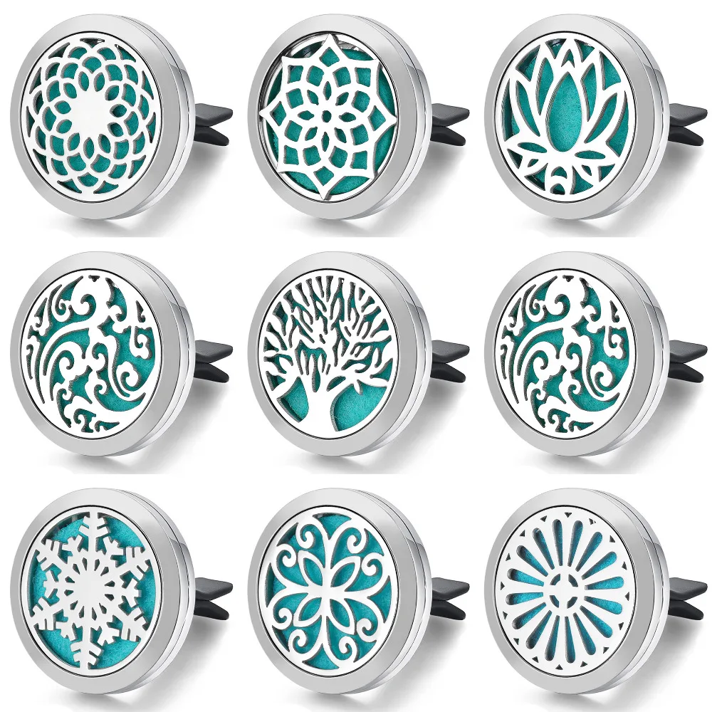 

38mm 316L Car Aromatherapy Locket Vent Clip new Car Air Freshener Perfume Locket Car Diffuser Lockets Wholesale