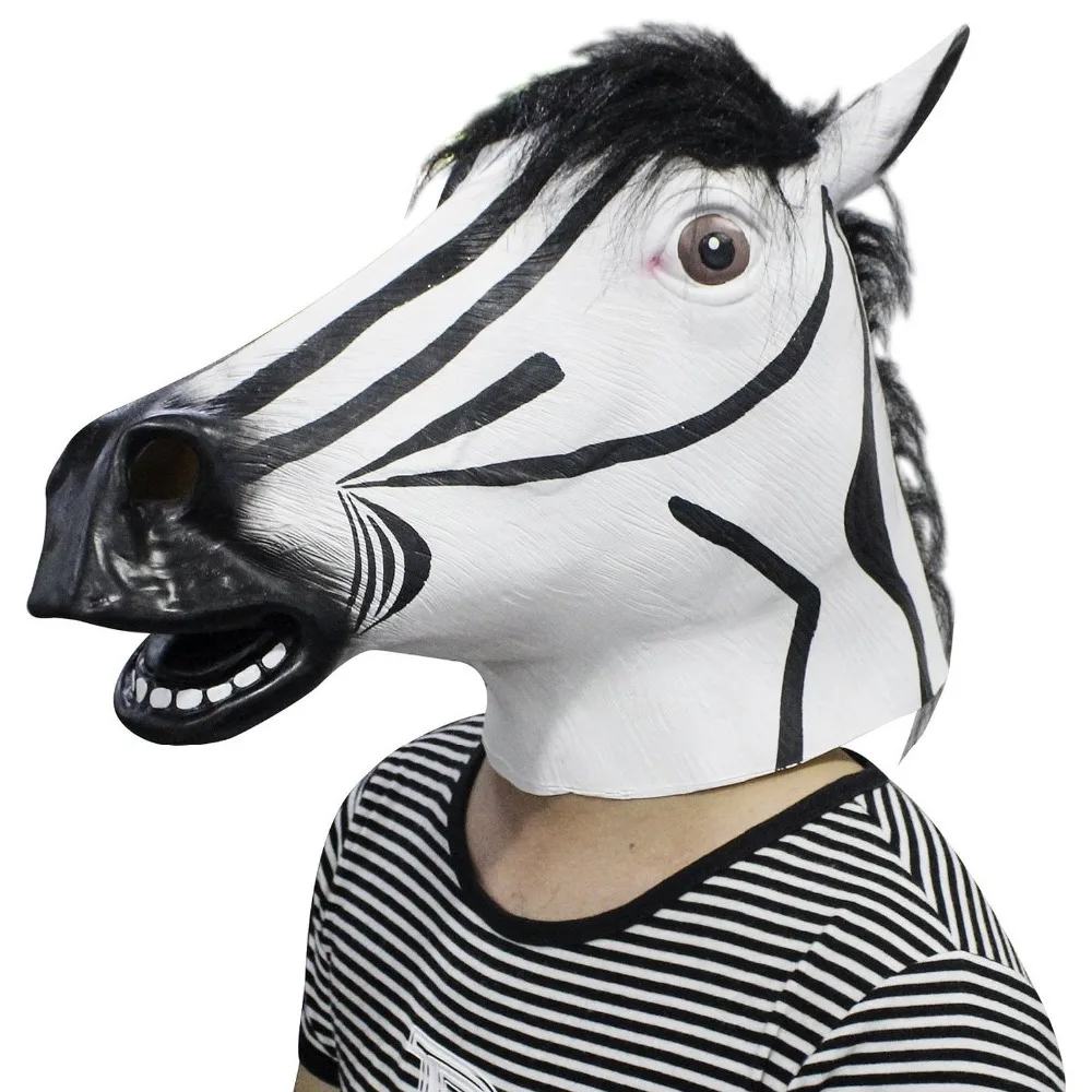 Full Head Zebra Mask for Masquerade Party Halloween Cosplay Mask Scary