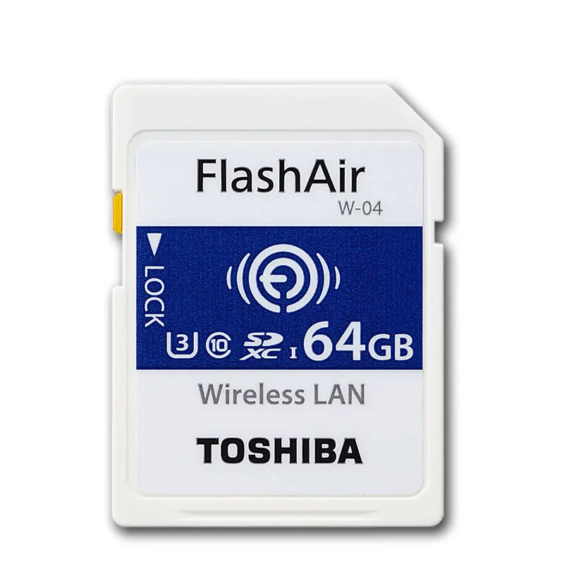 TOSHIBA FlashAir W-03, 32 ГБ, 16 ГБ, SDHC, беспроводная W-04, 64 ГБ, SDXC, WiFi, sd-карта, UHS-I, класс 10, U3, флеш-карта памяти для цифровой камеры - Емкость: W-04--64GB