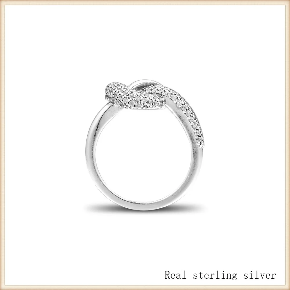 

Ring 100% 925 Sterling Silver Knotted Heart Ring for Women Girl Gift DIY Fine Jewelry SR203