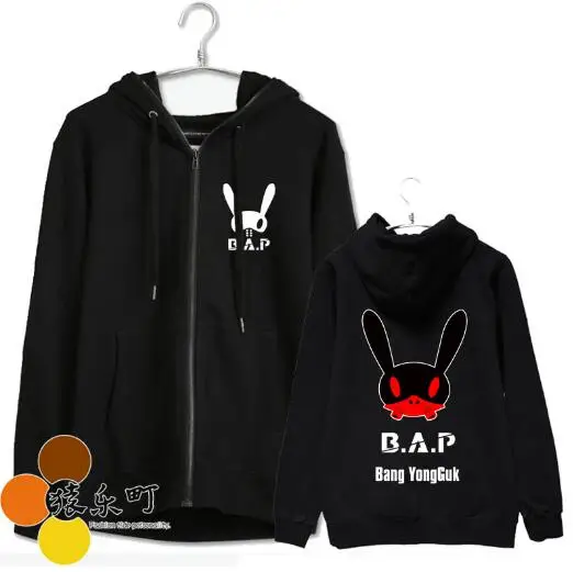 Kpop bap b. a. p имя члена и персональные изображения кролика печати куртка на молнии