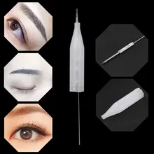Перманентный макияж иглы татуировки и наконечники 100 шт 5RL бровей губ Макияж микроволокна электрическая машинка для тату Ручка Комплект питания