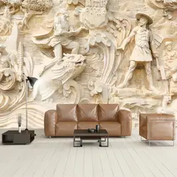 На заказ Настенные обои 3D стерео рельеф Рисунок Скульптура фото настенная живопись Гостиная фоновая стена отеля Декор 3D фрески