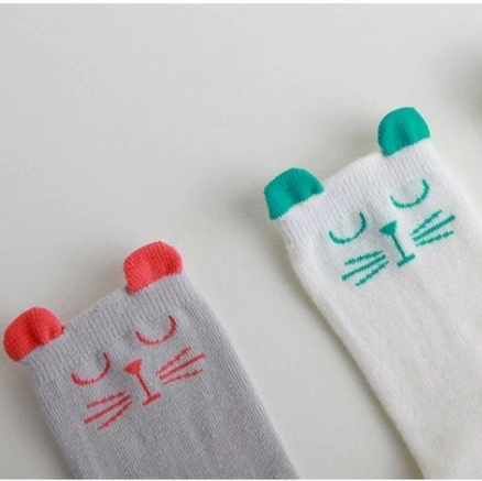 [Bosudhsou.] C33# для новорожденных гольфы носки для маленьких мальчиков и девочек Нескользящие Детские Костюмы Cat Нескользящие гетры